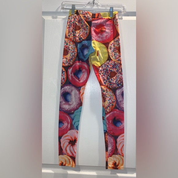 Luv donuts?Sugar High brand pants leggings Christmas candyLand womens size small - Picture 3 of 9